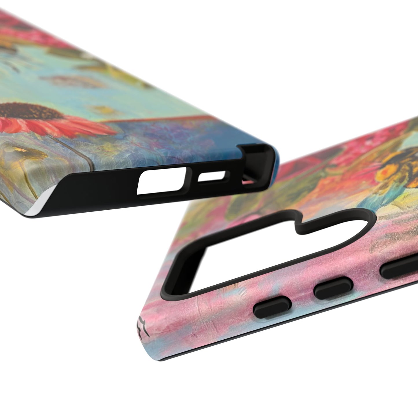 Whispering Necter - Tough Cases, Cute Phone Cover, Nature Lover Gift, Vibrant Floral Design, Bee Art