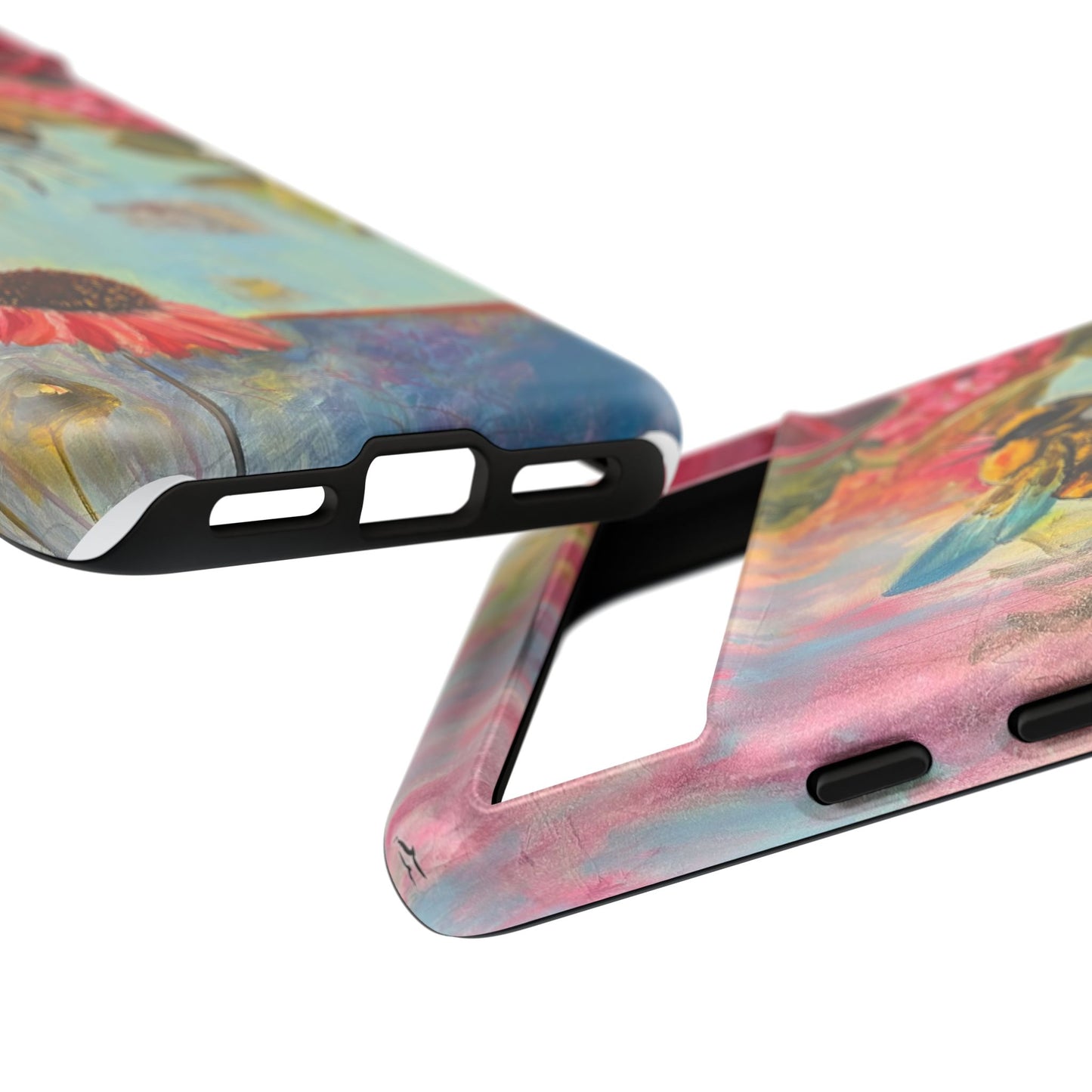 Whispering Necter - Tough Cases, Cute Phone Cover, Nature Lover Gift, Vibrant Floral Design, Bee Art