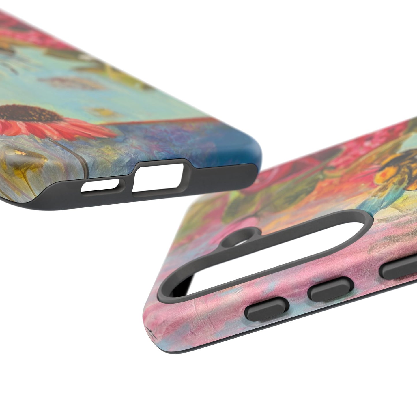 Whispering Necter - Tough Cases, Cute Phone Cover, Nature Lover Gift, Vibrant Floral Design, Bee Art
