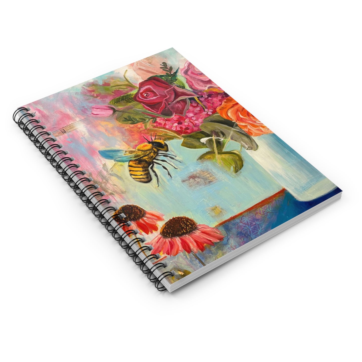 Whispers of Nectar Spiral Notebook - Ruled Line, Artistic Journal, Floral Organizer, Gift for Writers, School Supplies