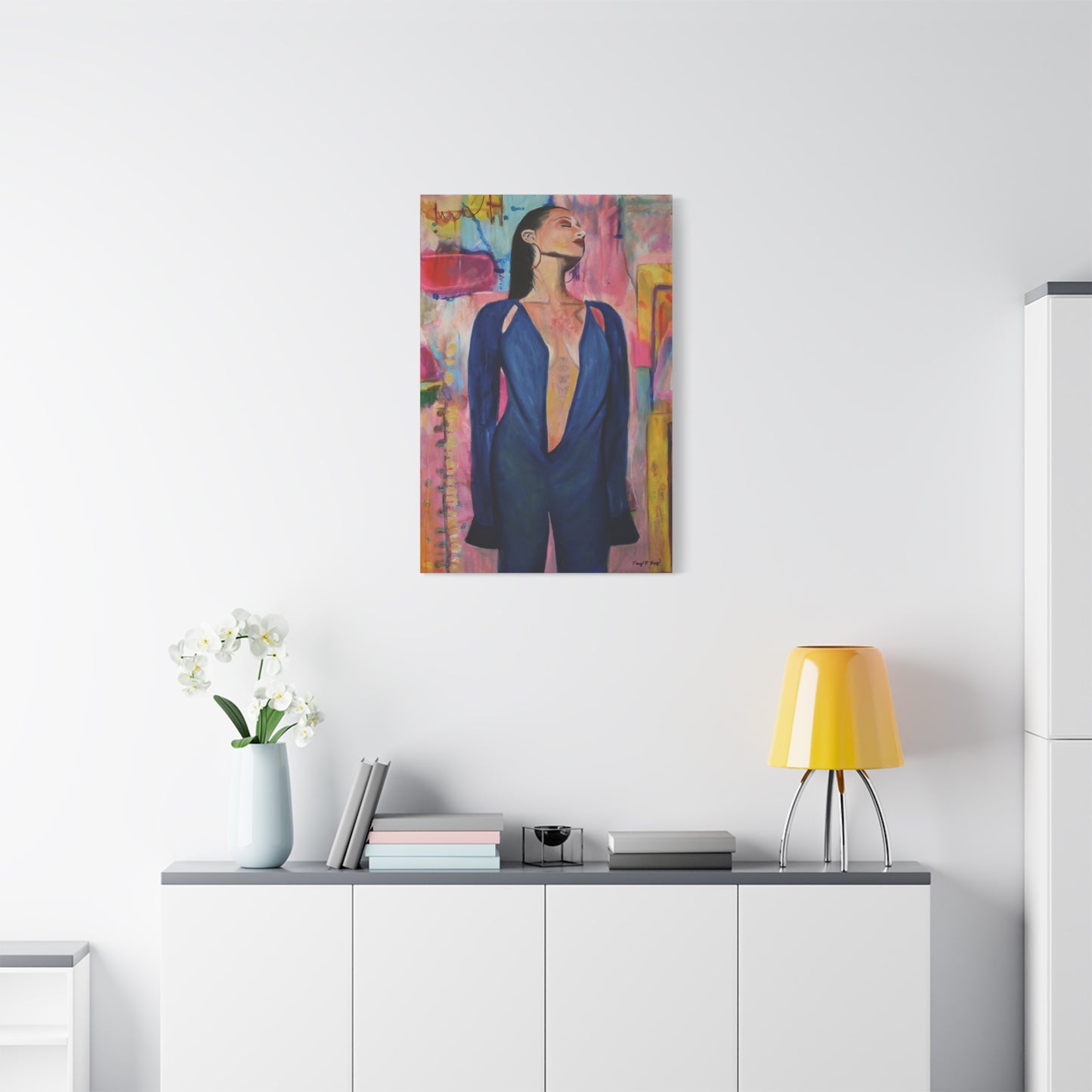 Lady in Blue Print, Inspirational Home Décor, Modern Wall Art, Colorful Abstract Design, Chic Gift for Art Lovers