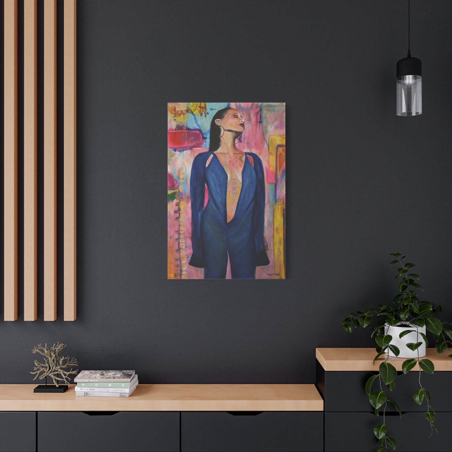Lady in Blue Print, Inspirational Home Décor, Modern Wall Art, Colorful Abstract Design, Chic Gift for Art Lovers