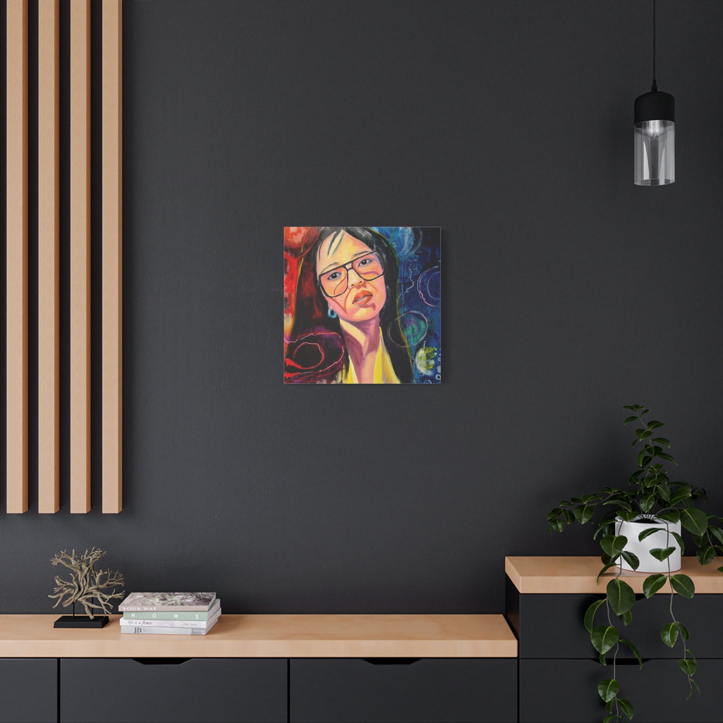 Tranquil Gaze, Abstract Portrait, Colorful Decor, Modern Home, Gift for Art Lovers, Unique Artwork for Living Room