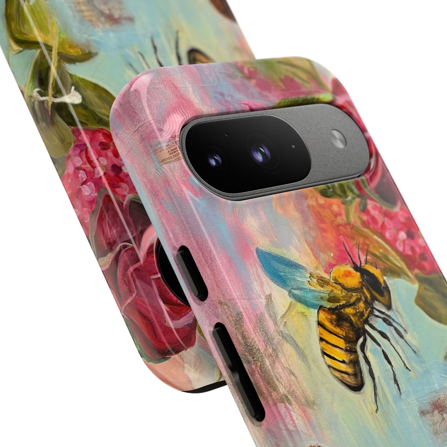 Whispering Necter - Tough Cases, Cute Phone Cover, Nature Lover Gift, Vibrant Floral Design, Bee Art