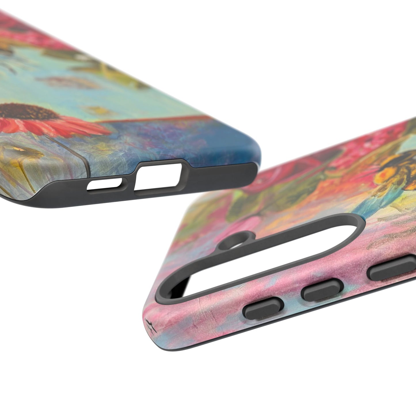 Whispering Necter - Tough Cases, Cute Phone Cover, Nature Lover Gift, Vibrant Floral Design, Bee Art