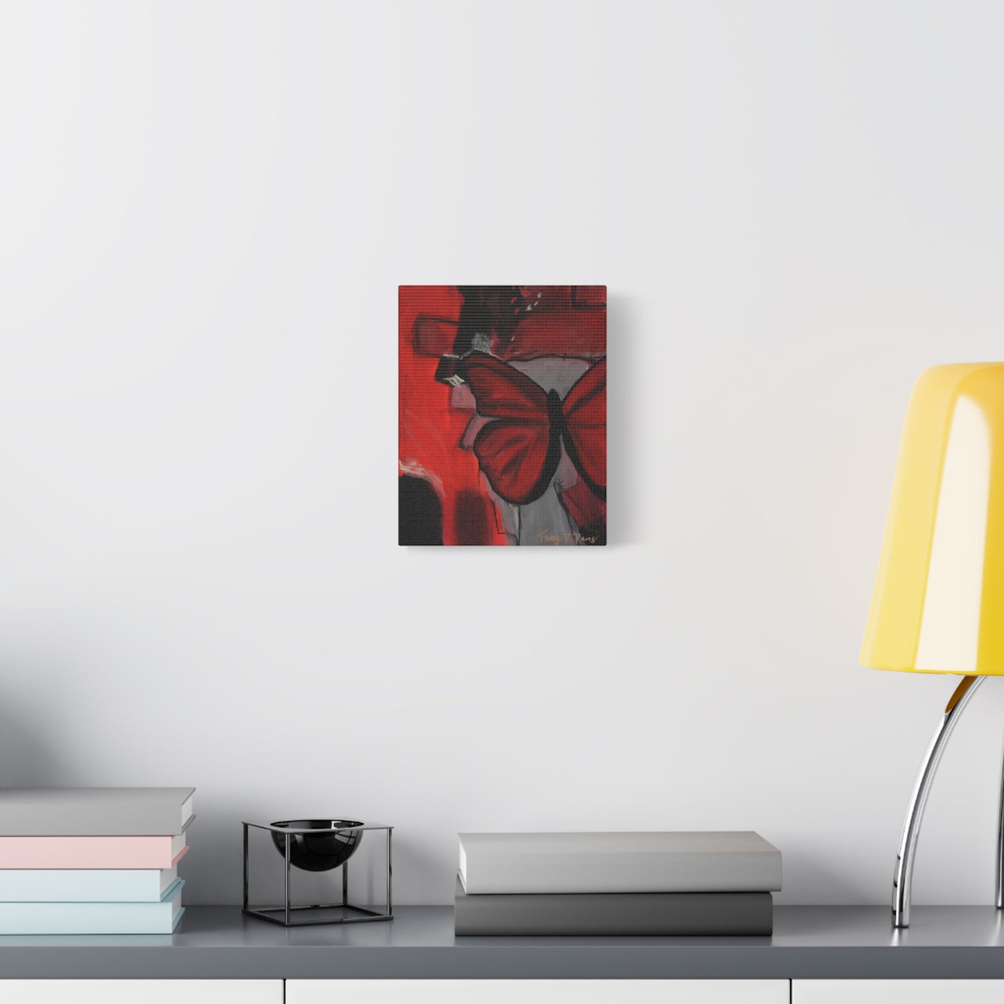 Red Butterfly Art Canvas Print, Home Decor, Wall Art, Gift for Art Lovers, Stylish Gallery Wrap, Inspirational Room Decoration