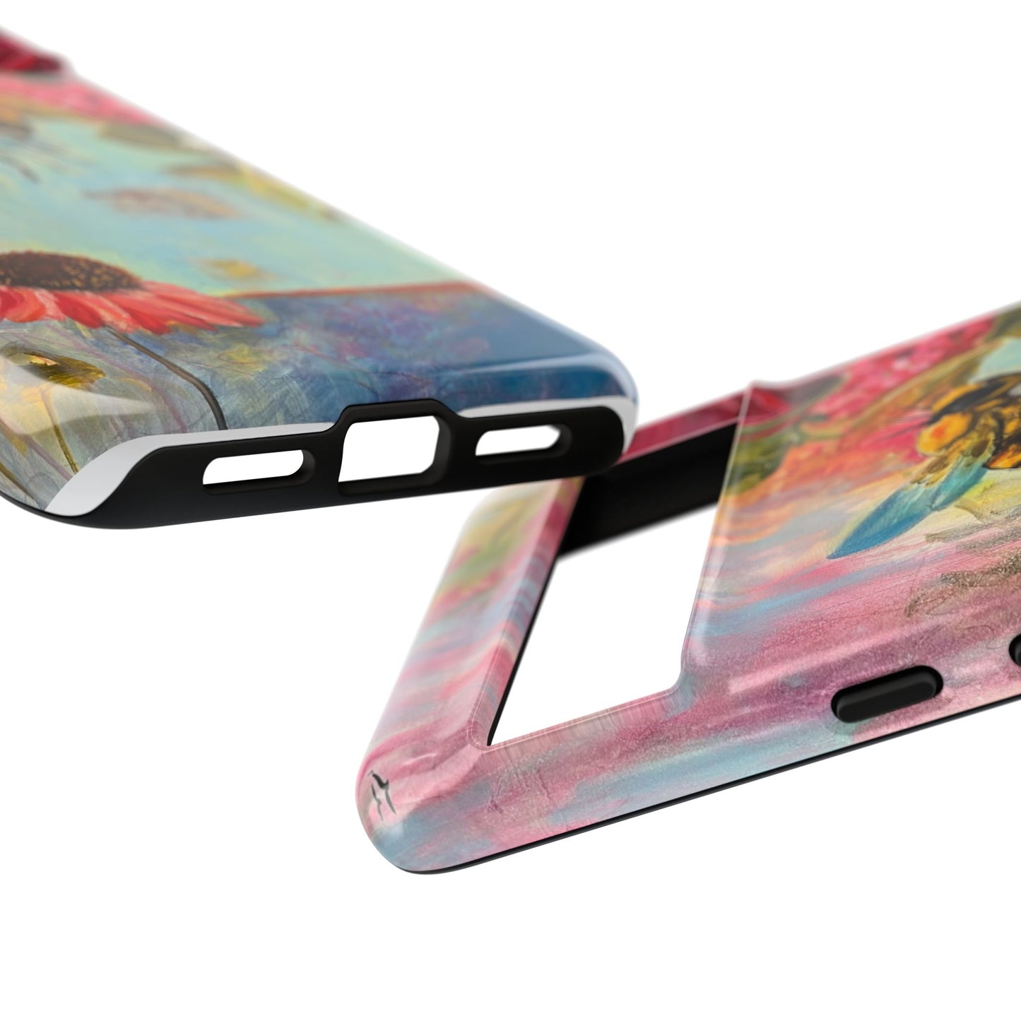 Whispering Necter - Tough Cases, Cute Phone Cover, Nature Lover Gift, Vibrant Floral Design, Bee Art