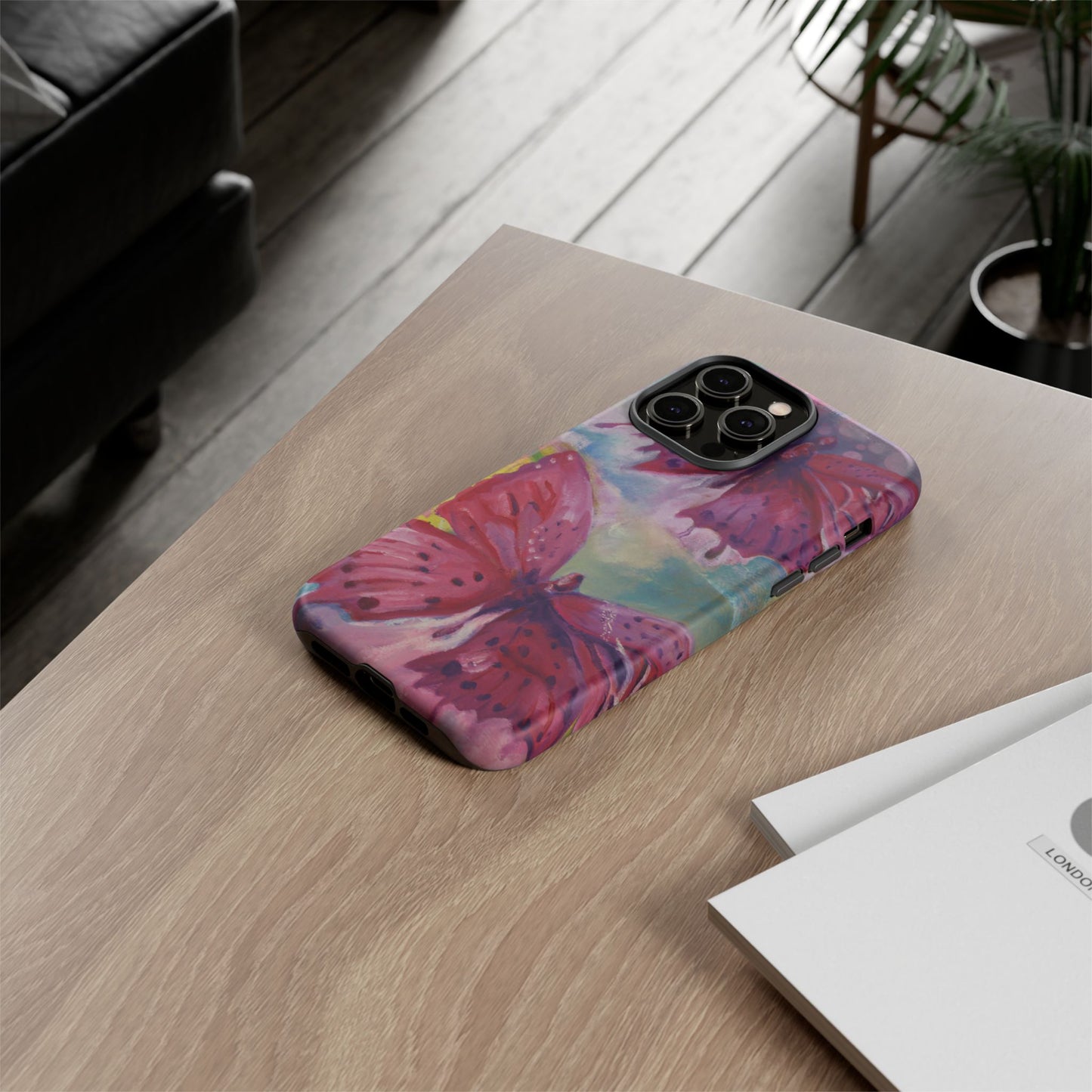 Pink Butterfly Case - Tough Cases, Cute Phone Cover, Nature Lover Gift, Vibrant