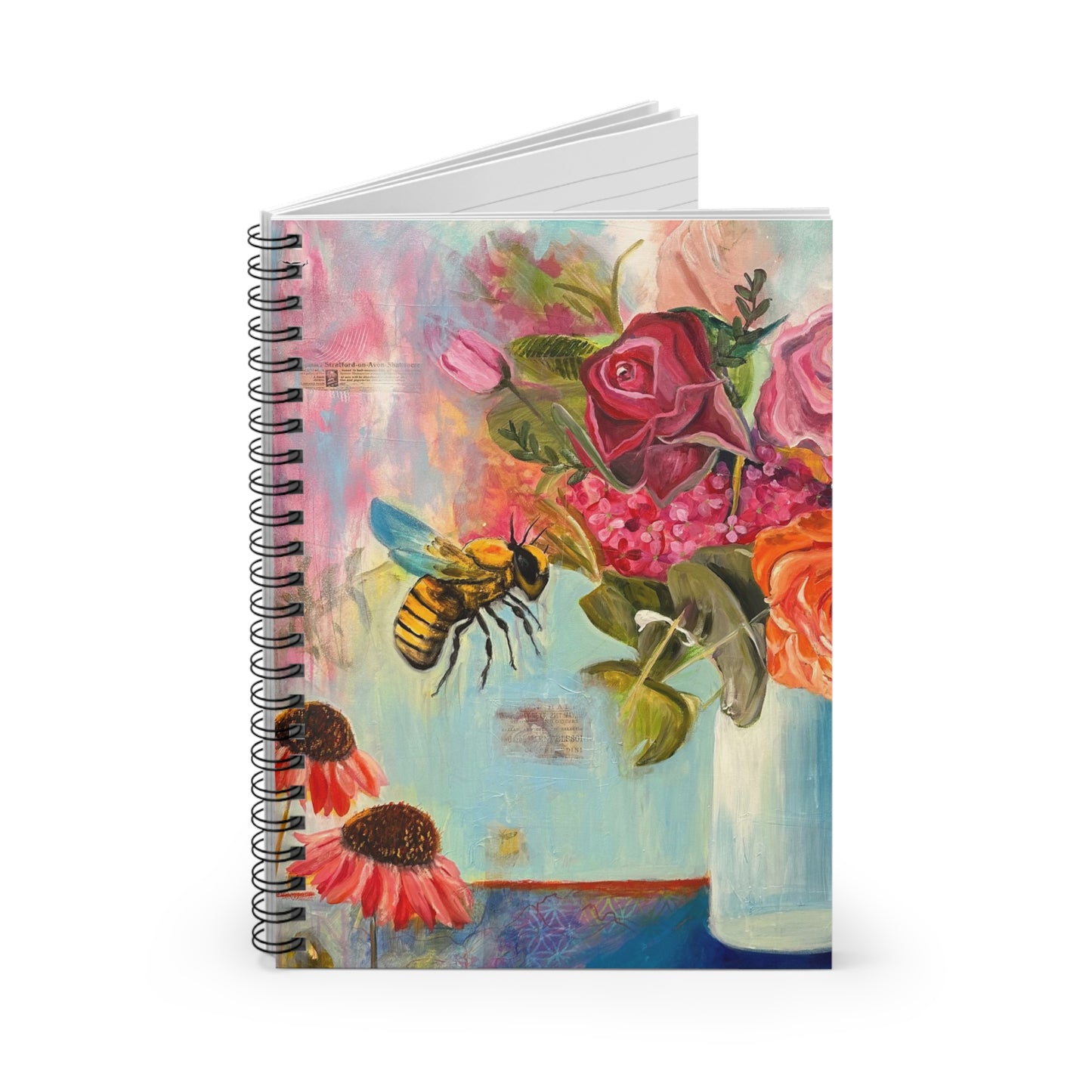 Whispers of Nectar Spiral Notebook - Ruled Line, Artistic Journal, Floral Organizer, Gift for Writers, School Supplies