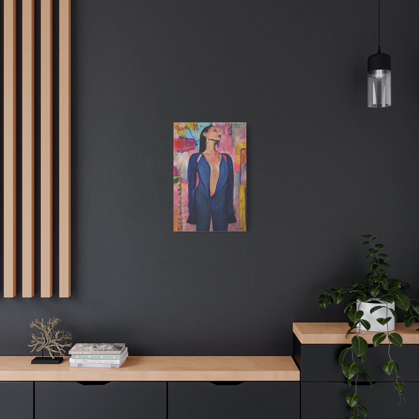 Lady in Blue Print, Inspirational Home Décor, Modern Wall Art, Colorful Abstract Design, Chic Gift for Art Lovers