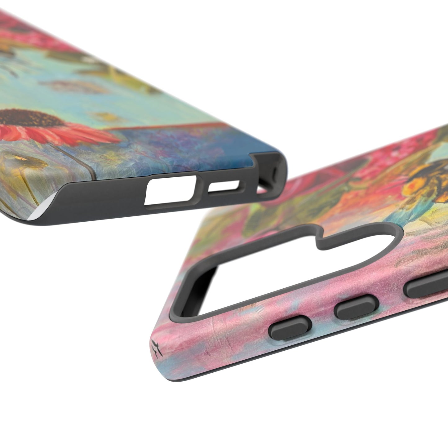 Whispering Necter - Tough Cases, Cute Phone Cover, Nature Lover Gift, Vibrant Floral Design, Bee Art