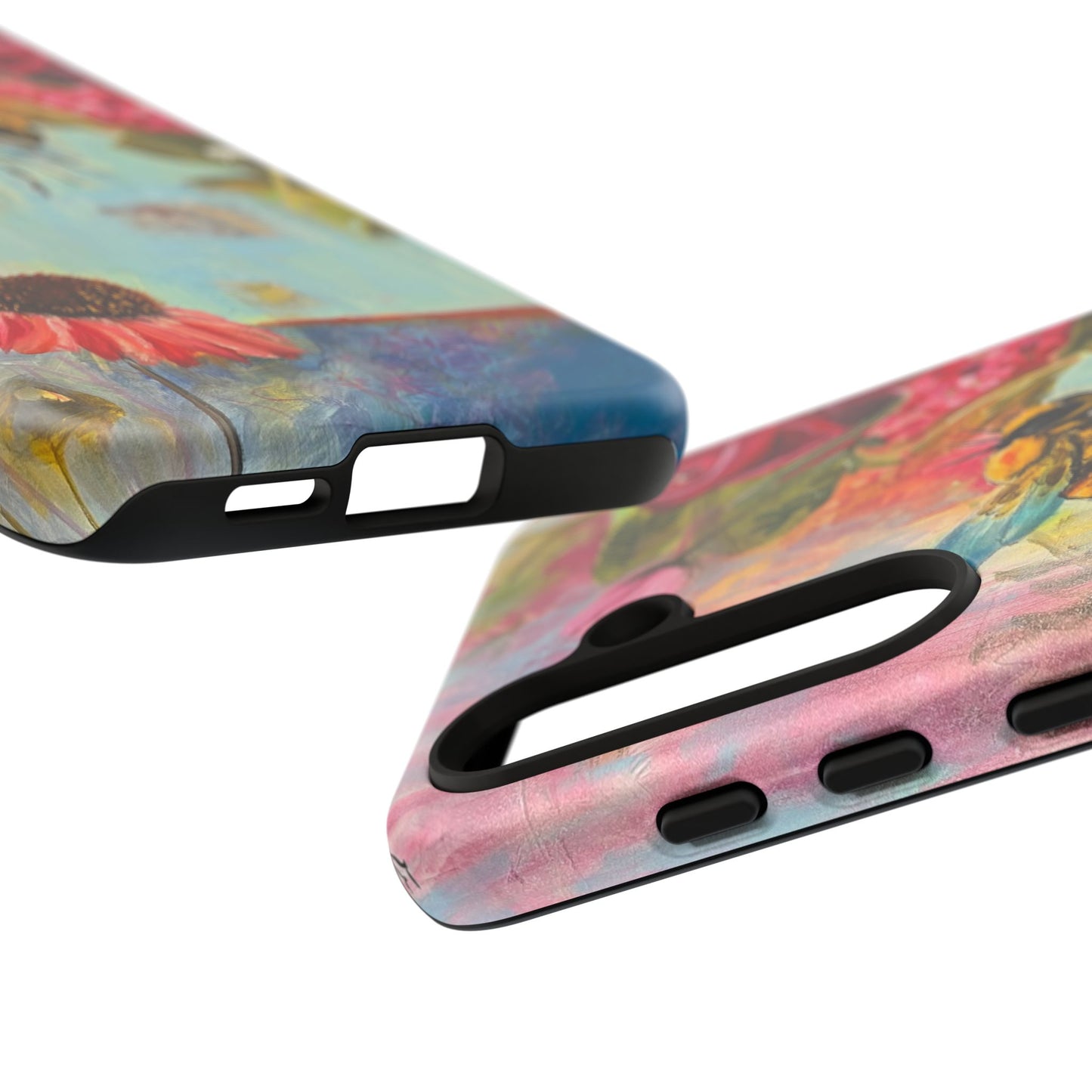 Whispering Necter - Tough Cases, Cute Phone Cover, Nature Lover Gift, Vibrant Floral Design, Bee Art
