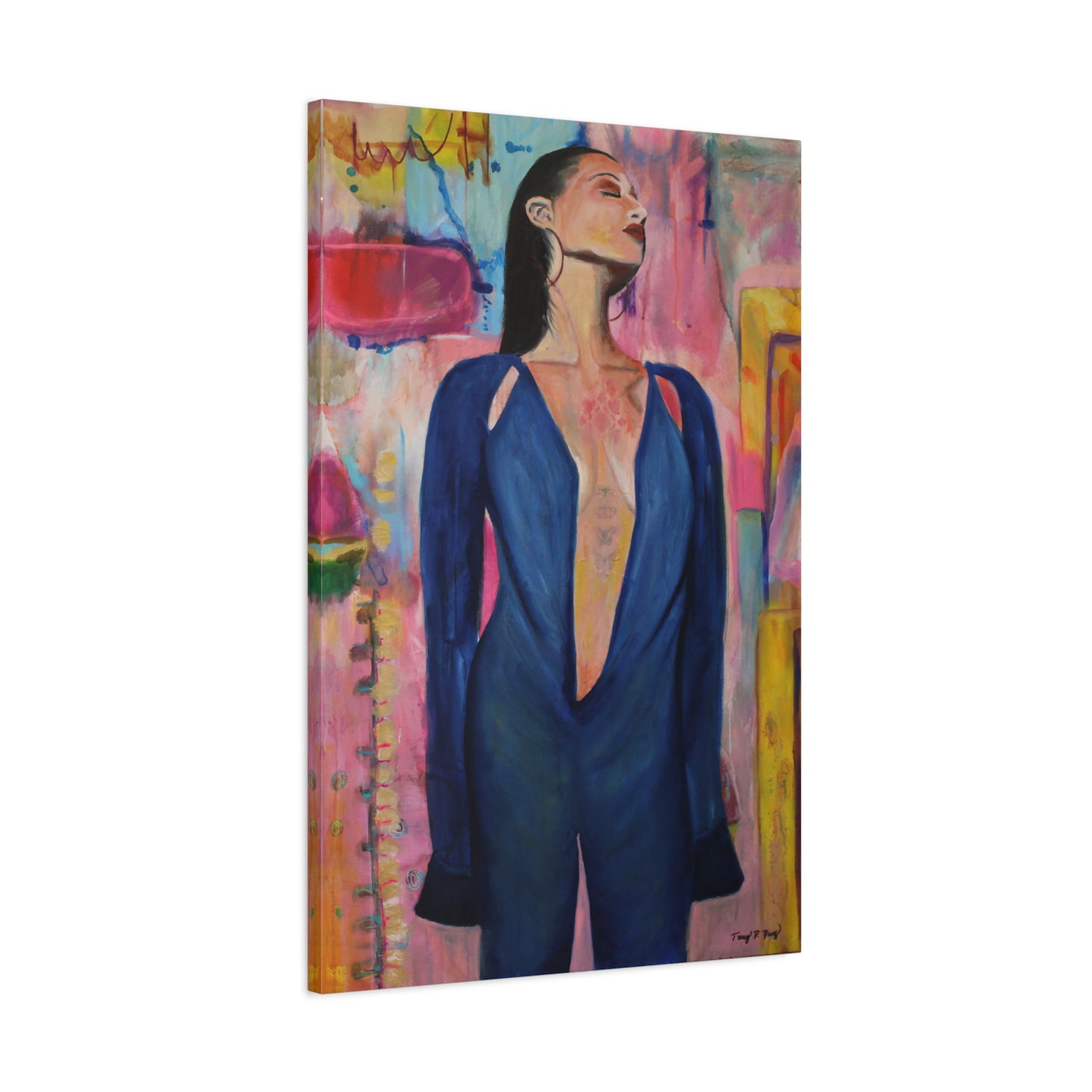 Lady in Blue Print, Inspirational Home Décor, Modern Wall Art, Colorful Abstract Design, Chic Gift for Art Lovers