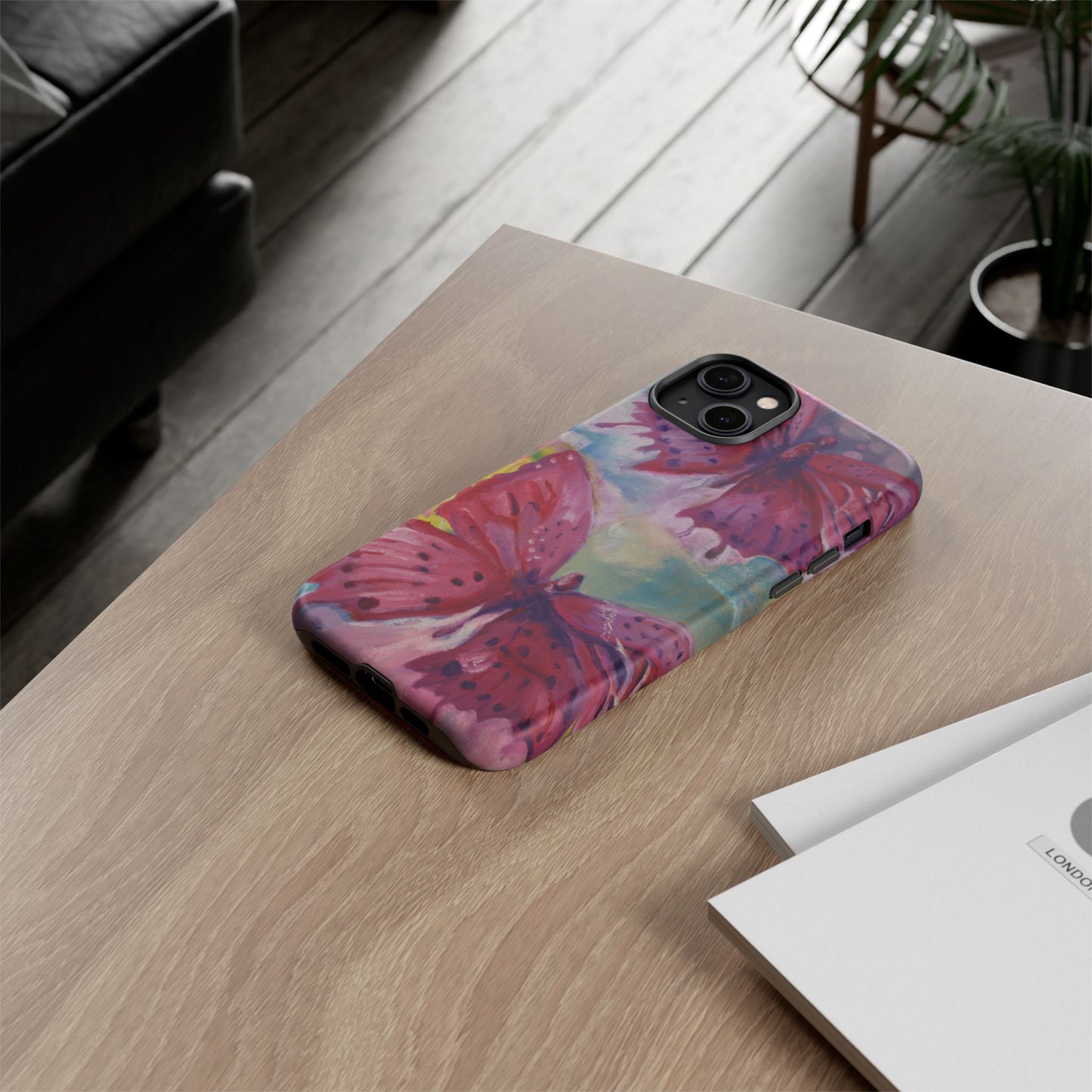 Pink Butterfly Case - Tough Cases, Cute Phone Cover, Nature Lover Gift, Vibrant