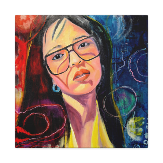 Tranquil Gaze, Abstract Portrait, Colorful Decor, Modern Home, Gift for Art Lovers, Unique Artwork for Living Room