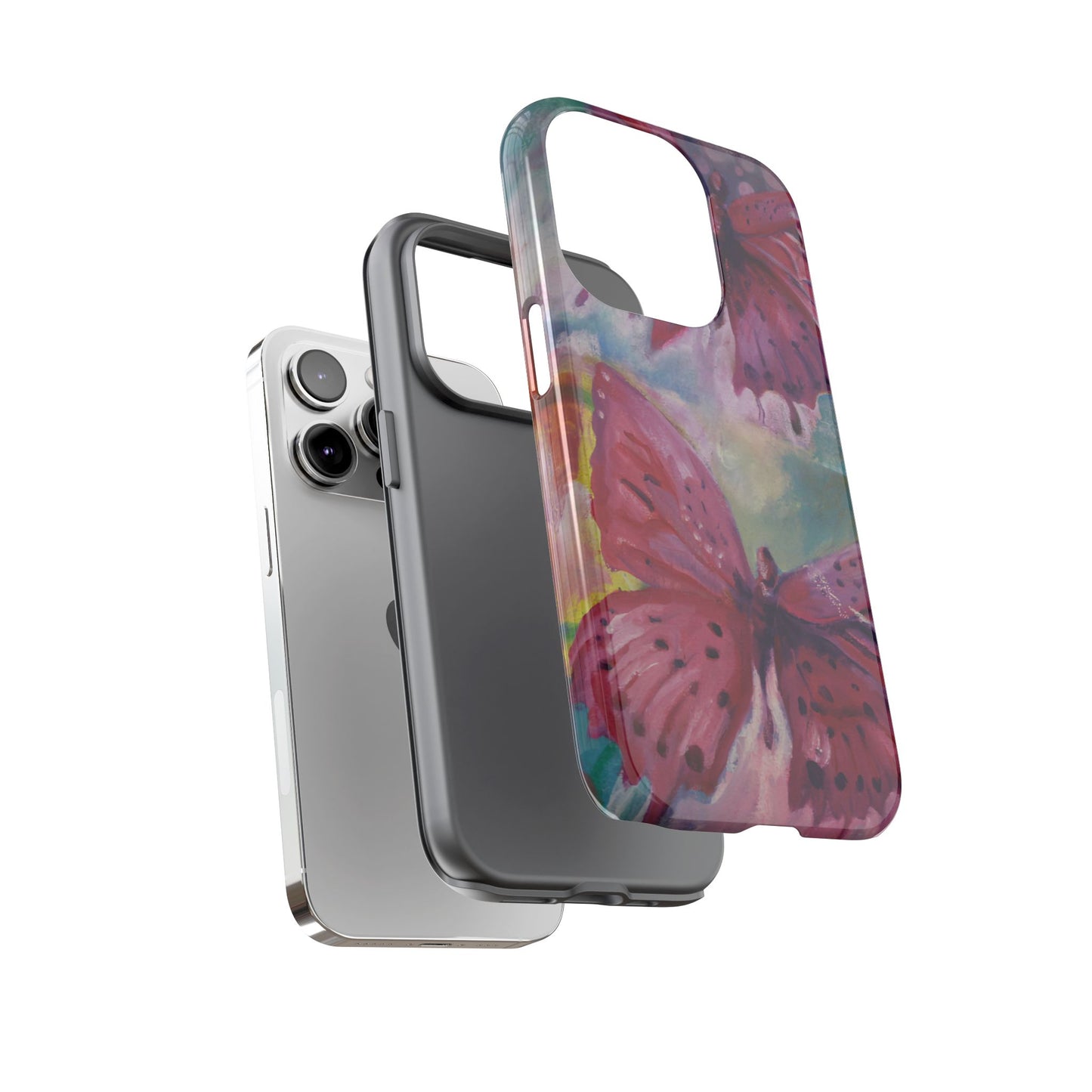 Pink Butterfly Case - Tough Cases, Cute Phone Cover, Nature Lover Gift, Vibrant