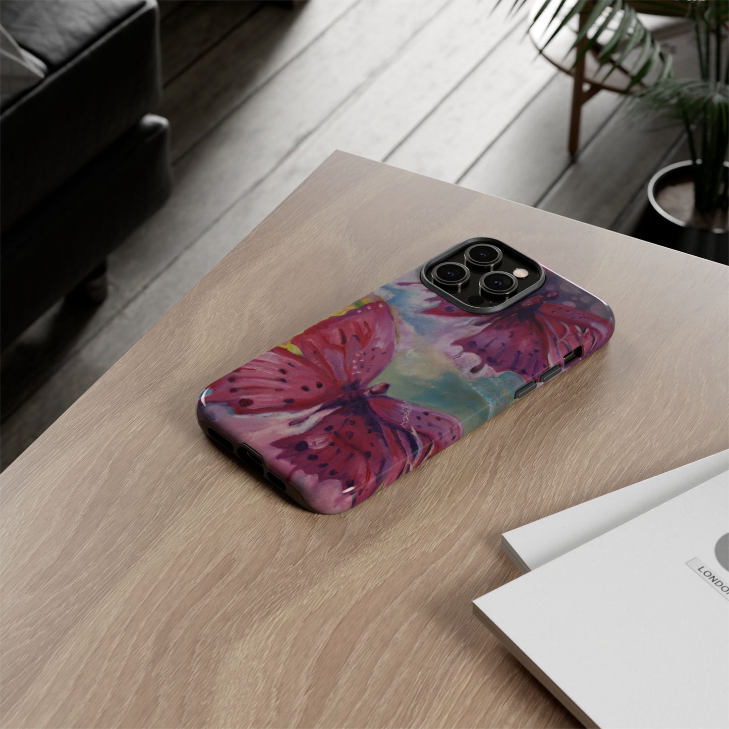 Pink Butterfly Case - Tough Cases, Cute Phone Cover, Nature Lover Gift, Vibrant