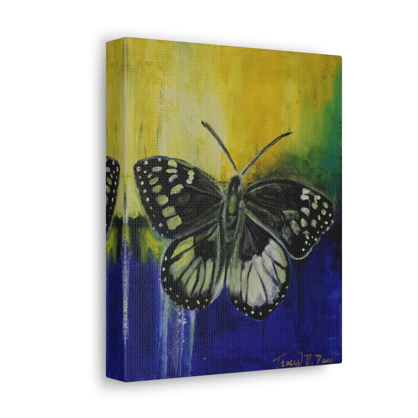 Blue Yellow Butterfly Print