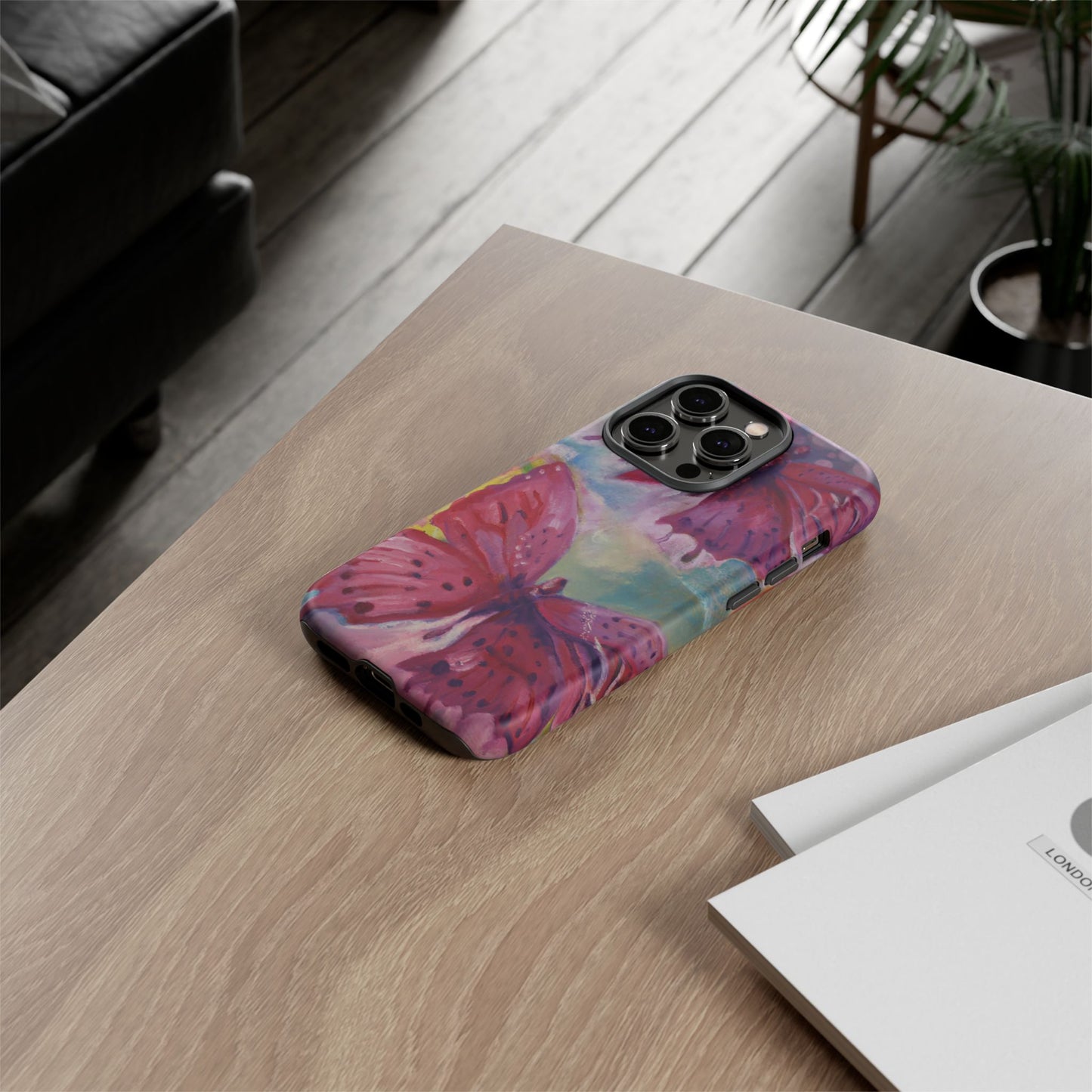 Pink Butterfly Case - Tough Cases, Cute Phone Cover, Nature Lover Gift, Vibrant