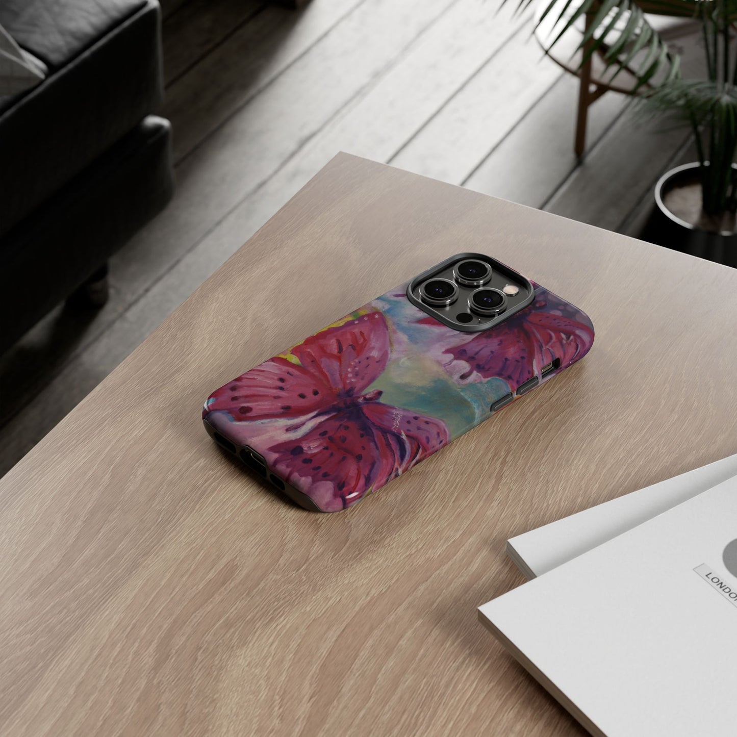 Pink Butterfly Case - Tough Cases, Cute Phone Cover, Nature Lover Gift, Vibrant