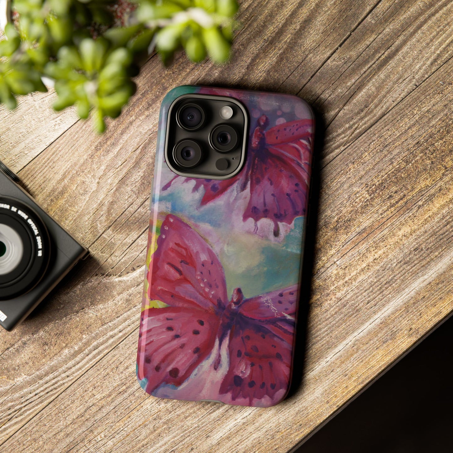 Pink Butterfly Case - Tough Cases, Cute Phone Cover, Nature Lover Gift, Vibrant