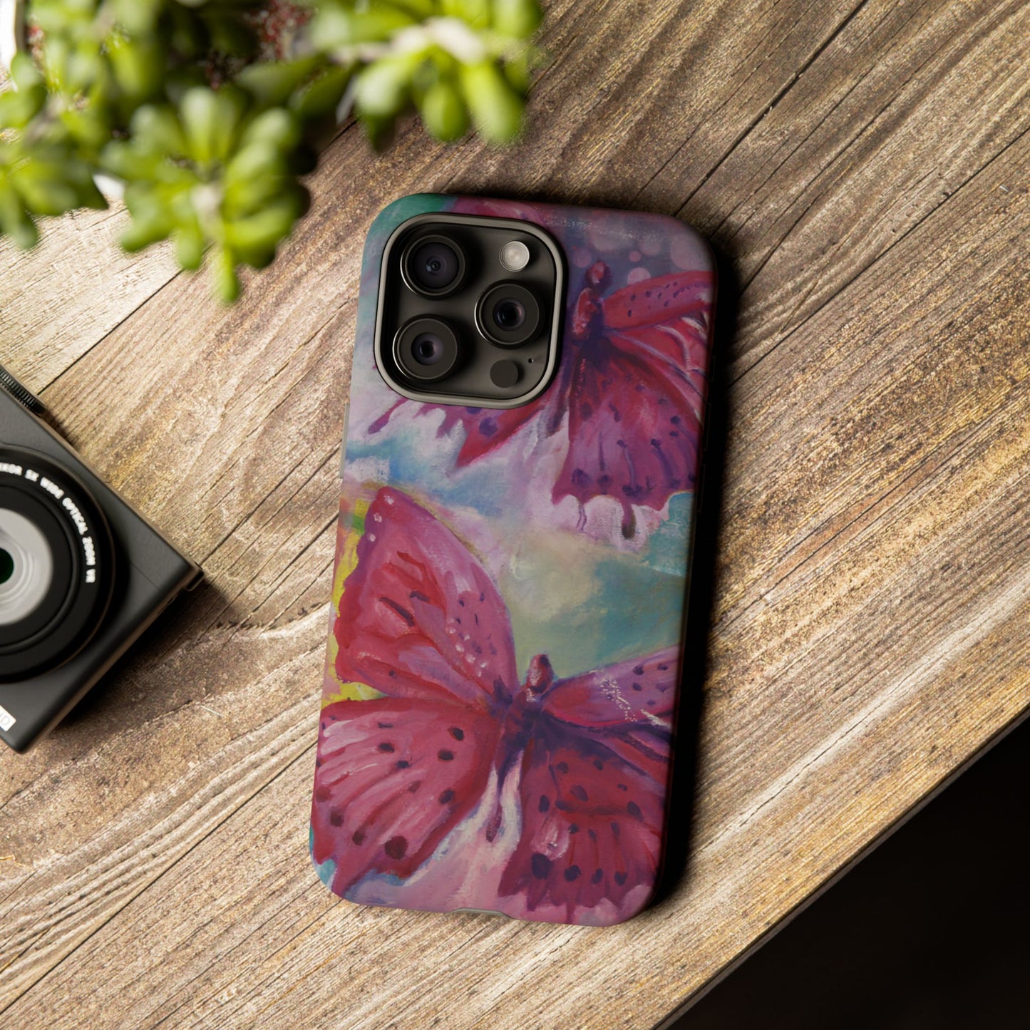 Pink Butterfly Case - Tough Cases, Cute Phone Cover, Nature Lover Gift, Vibrant