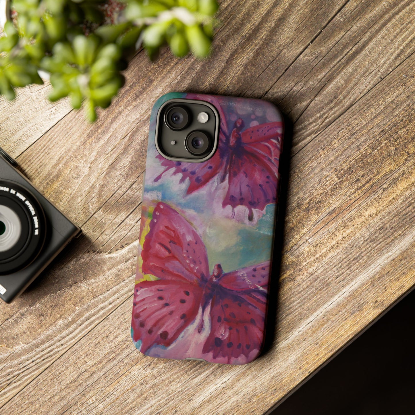 Pink Butterfly Case - Tough Cases, Cute Phone Cover, Nature Lover Gift, Vibrant