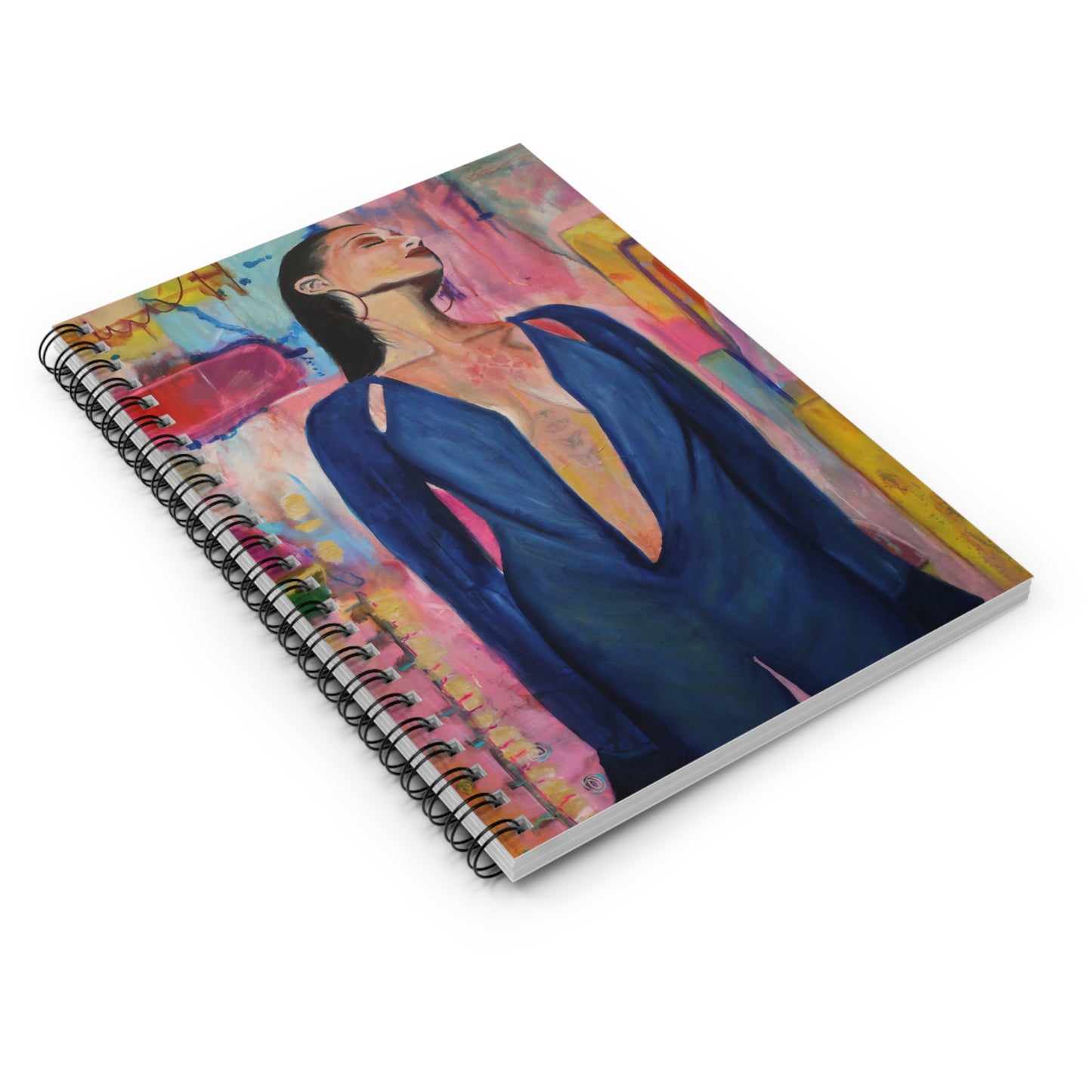 Lady in Blue Spiral Notebook - Ruled Line