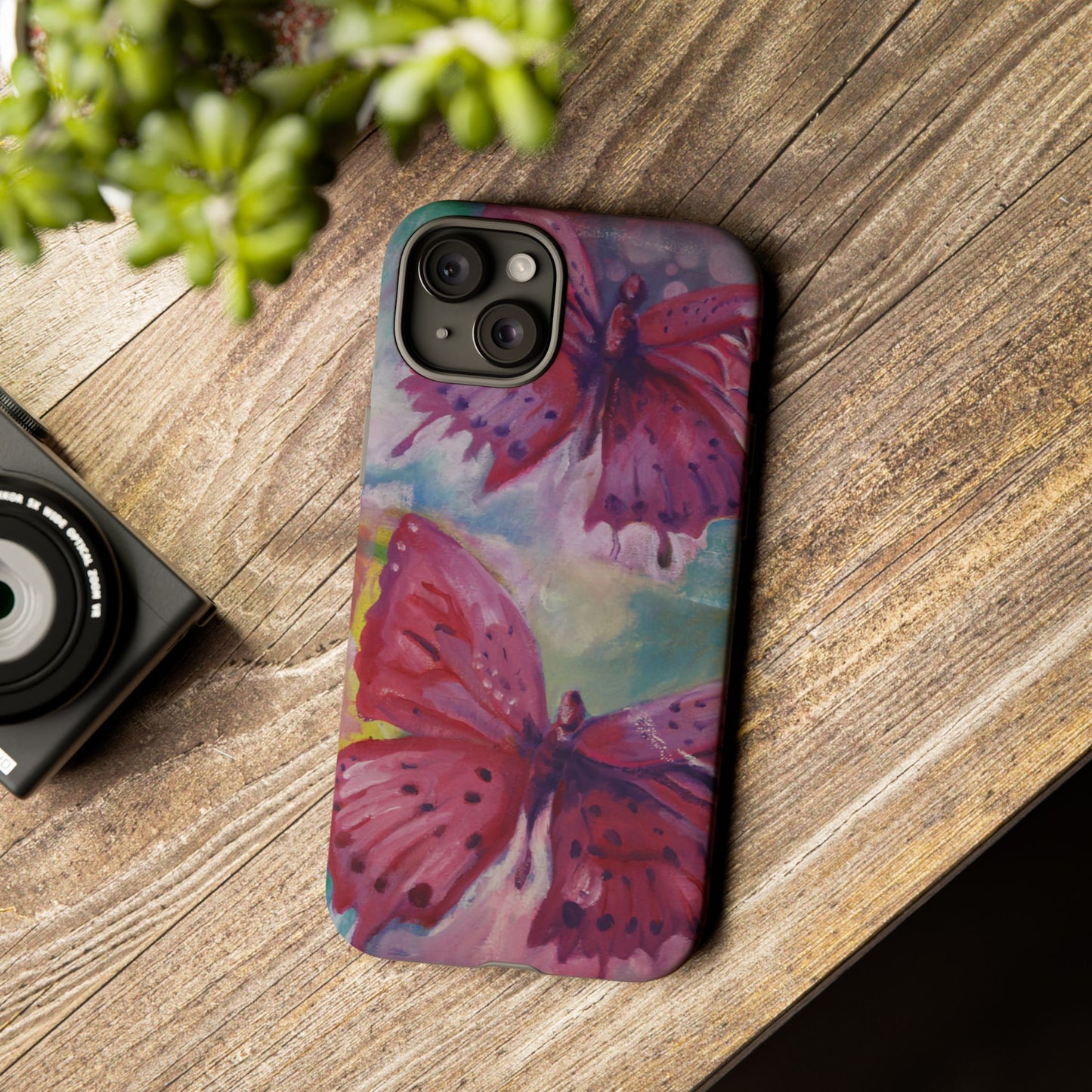 Pink Butterfly Case - Tough Cases, Cute Phone Cover, Nature Lover Gift, Vibrant