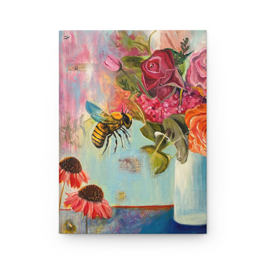Whispers of Nectar Hardcover Journal, Vibrant Art Journal for Writers, Gift for Nature Lovers, Floral Notebook, Flower-Themed Diaries
