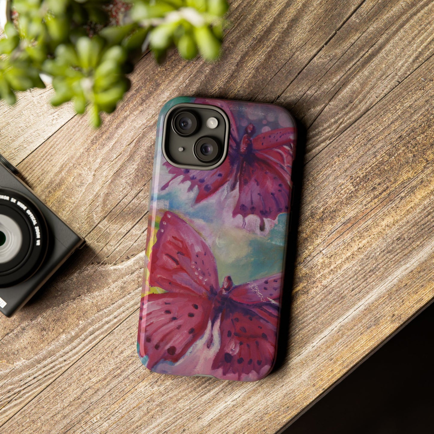 Pink Butterfly Case - Tough Cases, Cute Phone Cover, Nature Lover Gift, Vibrant