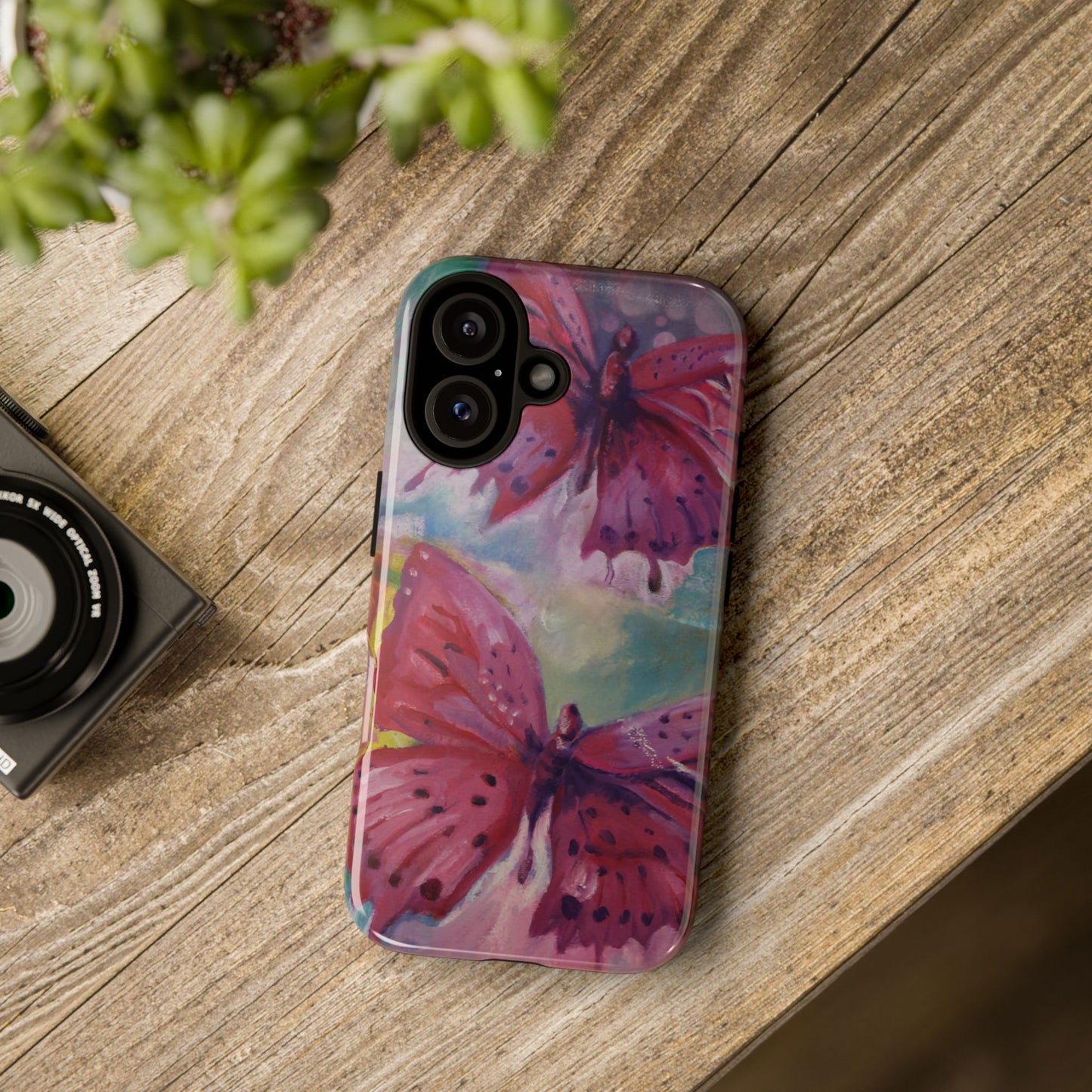 Pink Butterfly Case - Tough Cases, Cute Phone Cover, Nature Lover Gift, Vibrant