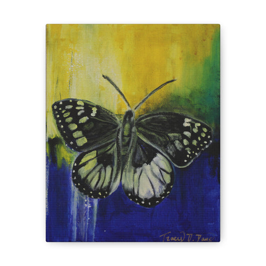 Blue Yellow Butterfly Print