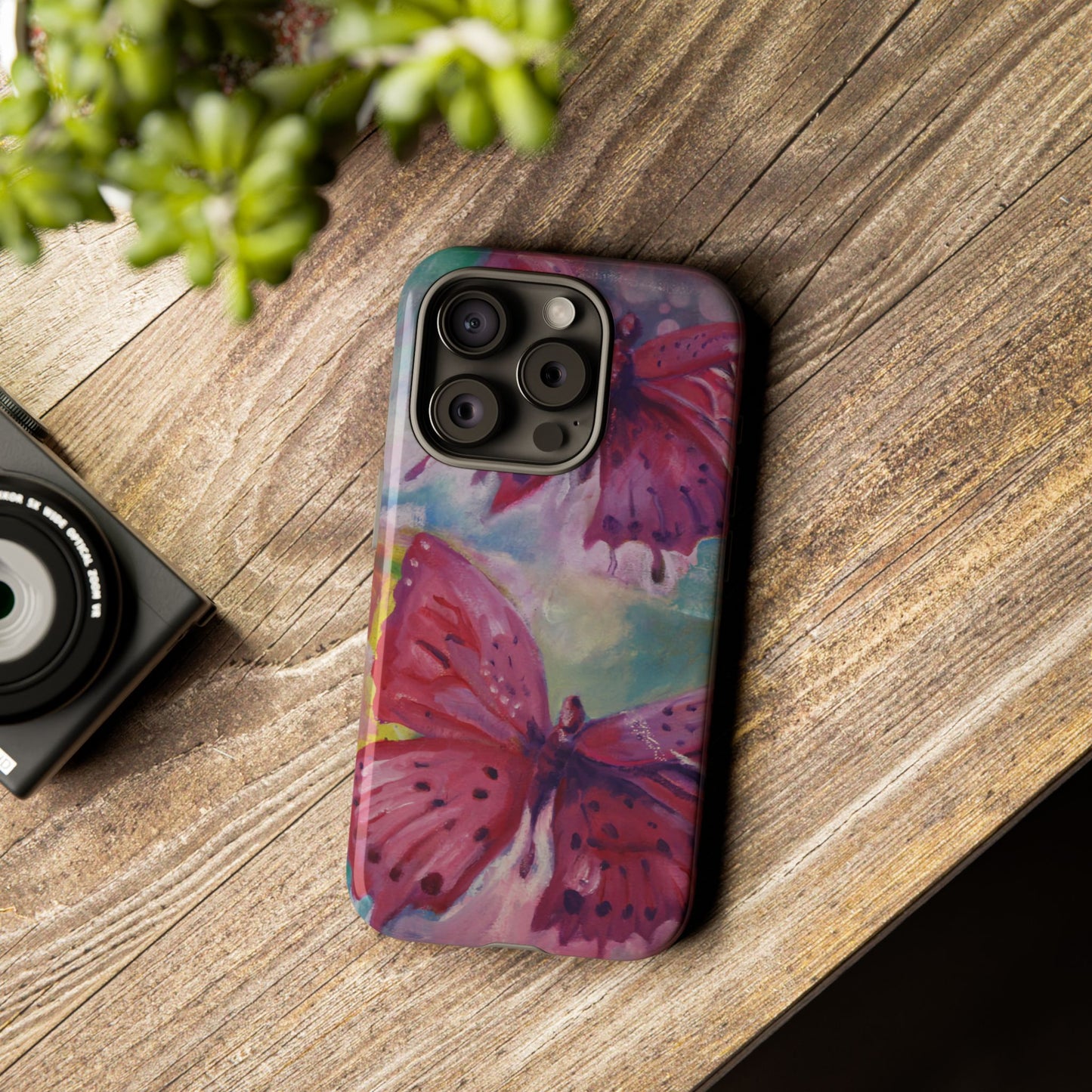 Pink Butterfly Case - Tough Cases, Cute Phone Cover, Nature Lover Gift, Vibrant