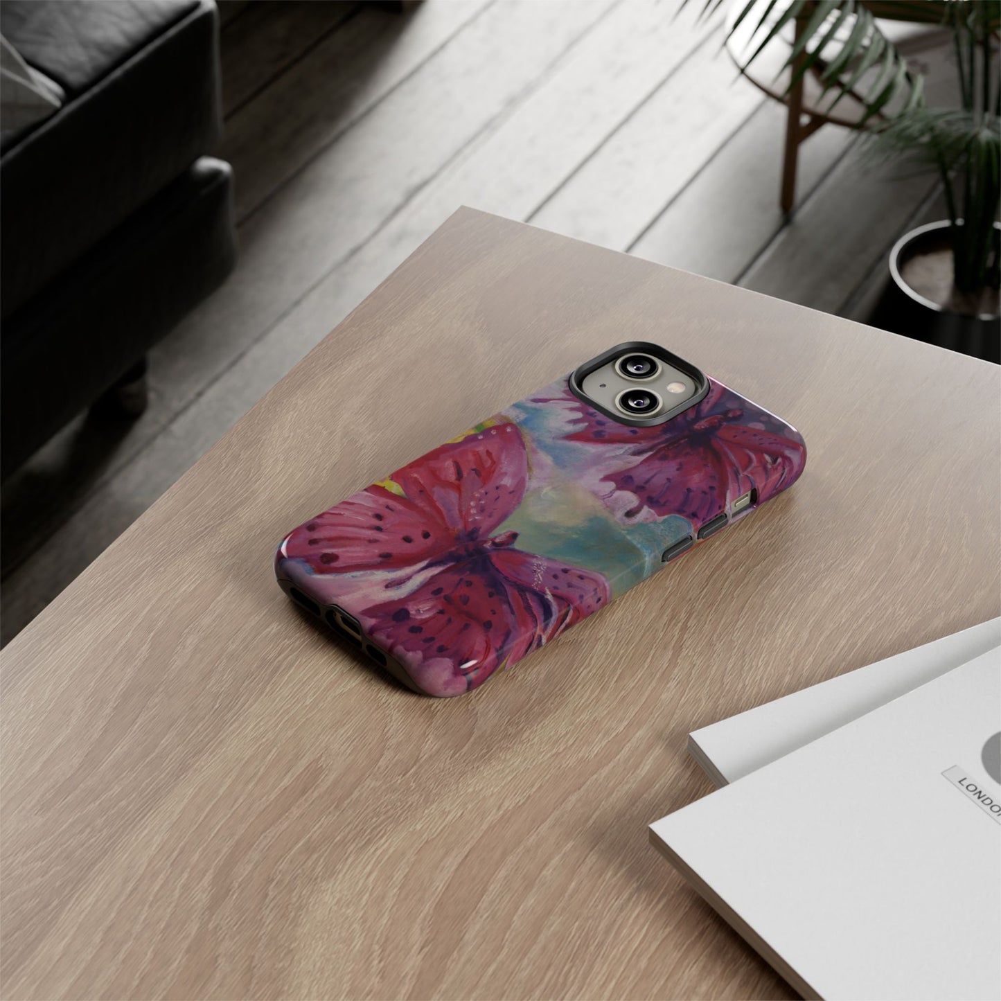 Pink Butterfly Case - Tough Cases, Cute Phone Cover, Nature Lover Gift, Vibrant